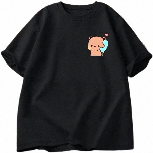 Dudu ruft seine Bubu an T-Shirt Frauen Männer Paar Lustige T-Shirts Niedliche Panda-Bär-T-Shirts Sommer O-Ausschnitt Herrenbekleidung 74q7 #
