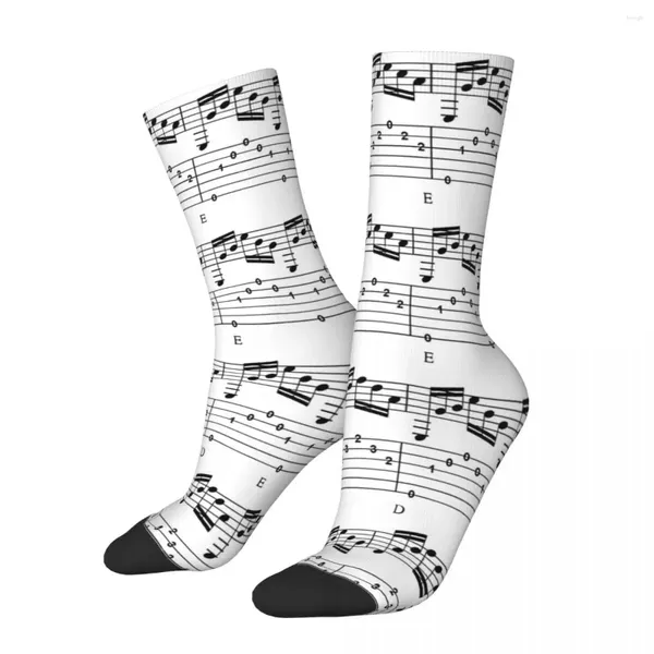 Herrensocken, lustige Musiknoten, Retro-Street-Style, verrückte Crew-Socken, Geschenkmuster, bedruckt