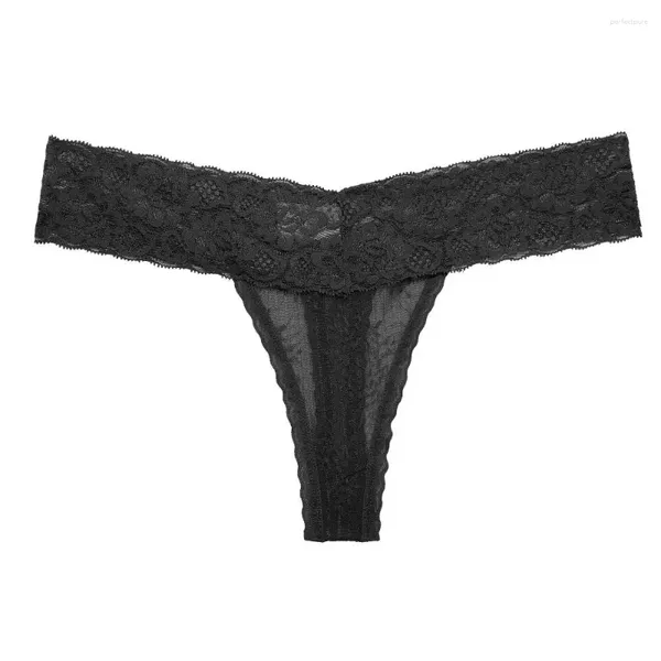 Mutandine da donna Perizoma in pizzo floreale Senza cuciture Tinta unita Slip senza traccia Lingerie femminile Mutande sexy a vita bassa da donna