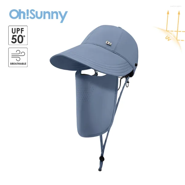 Cappellini da baseball OhSunny Berretto da baseball Anti-UV UPF1000 Cappelli per protezione solare 2024 Sciarpa protettiva solare staccabile alla moda per la primavera estate all'aperto