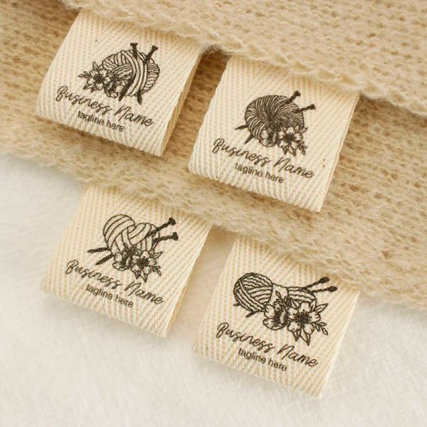 Acessórios Etiquetas de sarja personalizadas para crochê, acessórios de costura, etiquetas de tecelagem, etiquetas de nome, frete grátis, 25x70mm, Xw5578