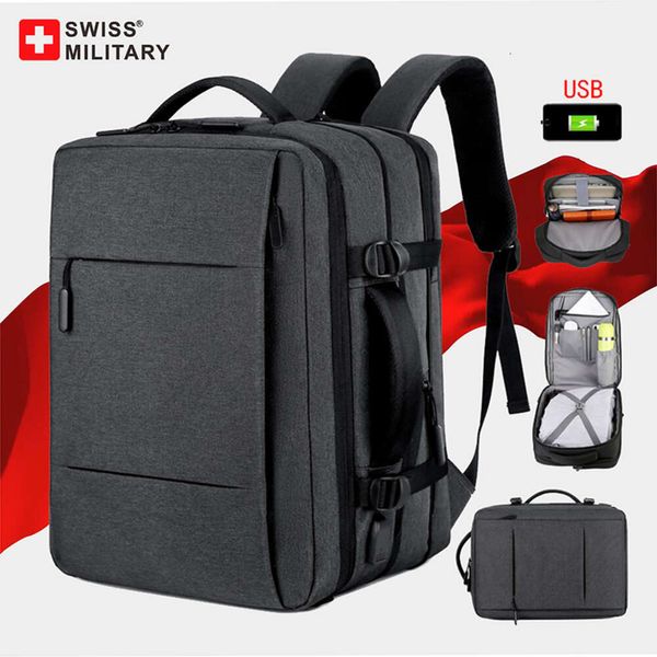 SWISS Masculino Laptop 16 Polegada Grande Capacidade À Prova D 'Água Extensão USB Bolsa Mochila de Viagem de Negócios Mochilas De Hombre