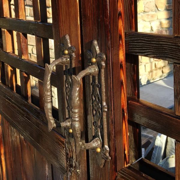Aksesuarlar Avrupa tarzı retro kapı kolları bahçe avlusu dökme demir zanaat kapı kolu ev dekorasyon siyah kol oda aksesuarları