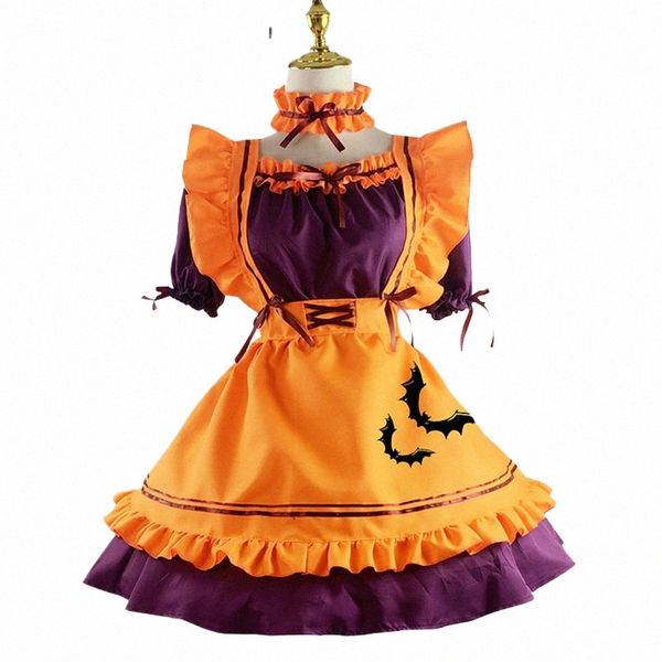 Cgmgtsn Orange Cute Lolita Maid French Maid Dr Ragazze Donna Amine Costume Cosplay Waitr Maid Costumi del partito XS-5XL taglie i7om #