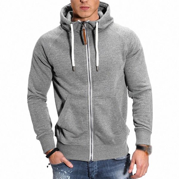 Herren Winter Hoodie Kapuzenjacke Lässiger Mantel Lg Sleeve Sweatshirt Reißverschluss Sport Jogger Outwear Mit Kapuze Top Windjacke Q56n #