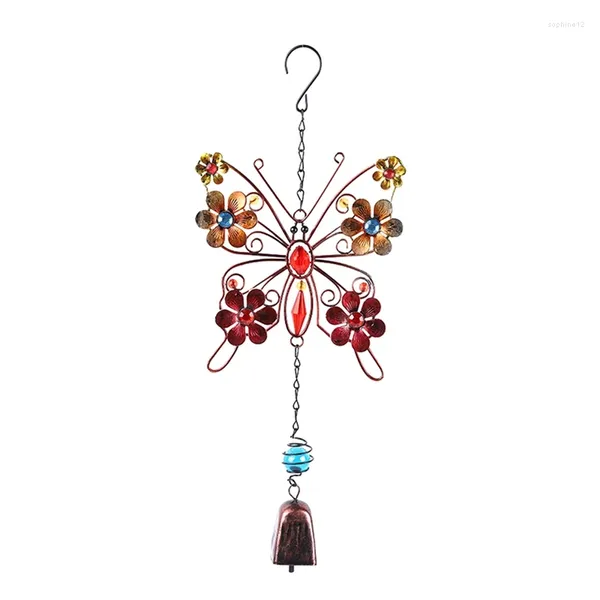Dekoratif figürinler 1 adet kelebek rüzgar çanları açık iç dekor, büyükanne hediyeleri için metal gösterildiği gibi anne ev