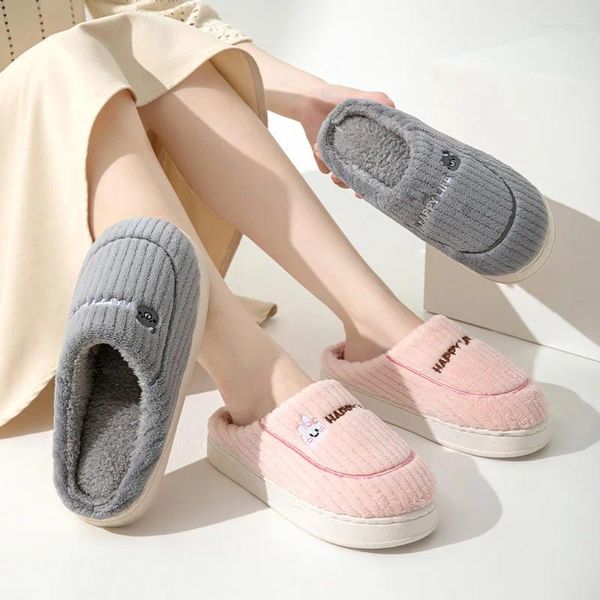 Pantofole ASIFN in cotone per donna autunno e inverno calde scarpe da esterno leggere e spesse in peluche per interni per coppie