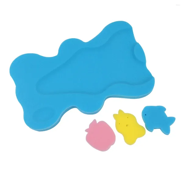 Badematten 1PC Baby Schwamm Kissen Rutschfestigkeit Säugling Cartoon Badematte (blau)