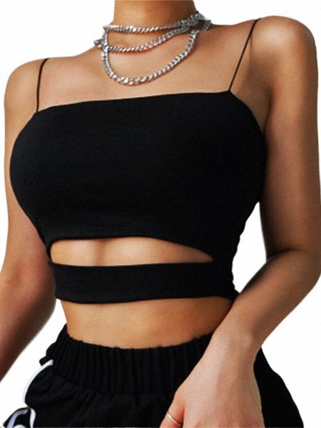 2022 neue Fi Hot Sexy Frauen Sommer Sexy Casual Sleevel Cut-Out Kurze T Shirt Crop Top Weste Strap tank Top Bluse S3T3 #