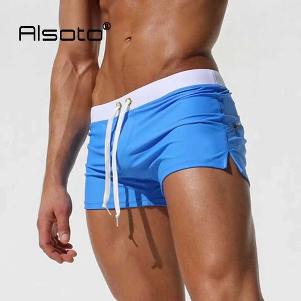 Herrenbadebekleidung Neue Männer Sexy Badehose Sunga Hot Badeanzug Herren Badehose Strandshorts Mayo de Praia Homens Maillot Bain 24327