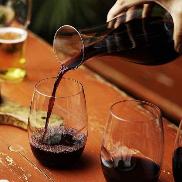 Tazze Piattini Bicchieri da vino infrangibili Bicchiere di plastica infrangibile Sicuro riutilizzabile Trasparente Succo di frutta Tazza di birra Forniture per feste di nozze