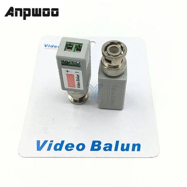 2024 ANPWOO 1PCS Único canal de 1 canal Transceptor de vídeo BNC Adaptador coaxial para câmera Balun CCTV DVR BNC Utp para conversor de transmissão de vídeo