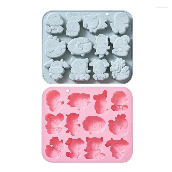 Moldes de cozimento Zodíaco Chinês Silicone Bolo Molde Mouse Moldes Acessórios