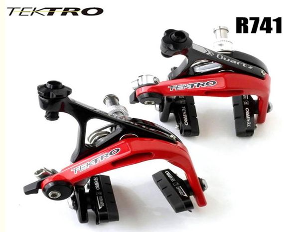 Tektro 300gpair Quartz R741 Super Light Alumínio Pinça de freio de bicicleta de estrada C braçadeira de freio com branco RedBlack RedBlackSilver Colo8367403