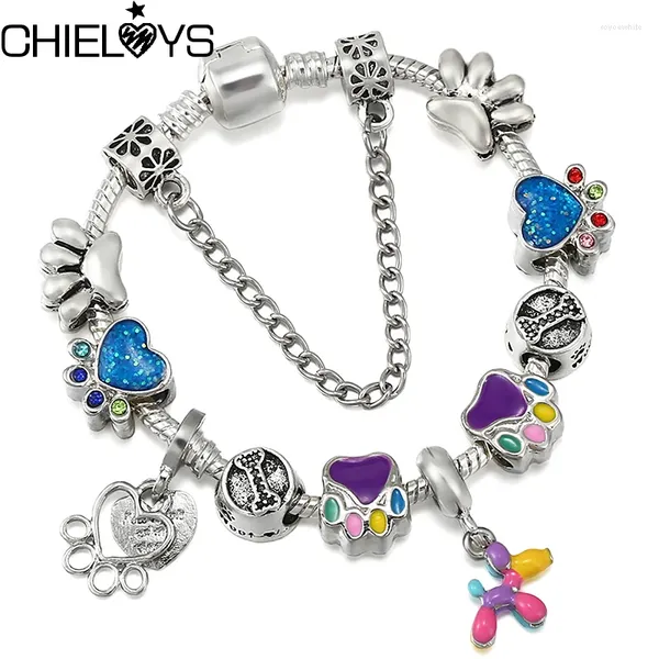 Charm Armbänder Vintage Bunte Kristall Hund Perlen Armband mit Luxus DIY Marke Schmuck Geschenk für Frauen Kinder Drop