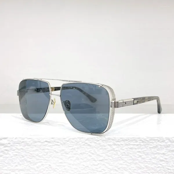 Sonnenbrille 2024 Metall quadratische Höhe Qualität große Farbverlaufsgläser Rahmenschirme für Herren Outdoor-Fahren Augenschutz UV400