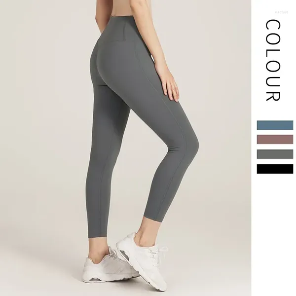 Pantaloni attivi AL Donna Leggings sportivi Pantaloni da yoga Allenamento da palestra senza cuciture Lycra in nylon elasticizzato