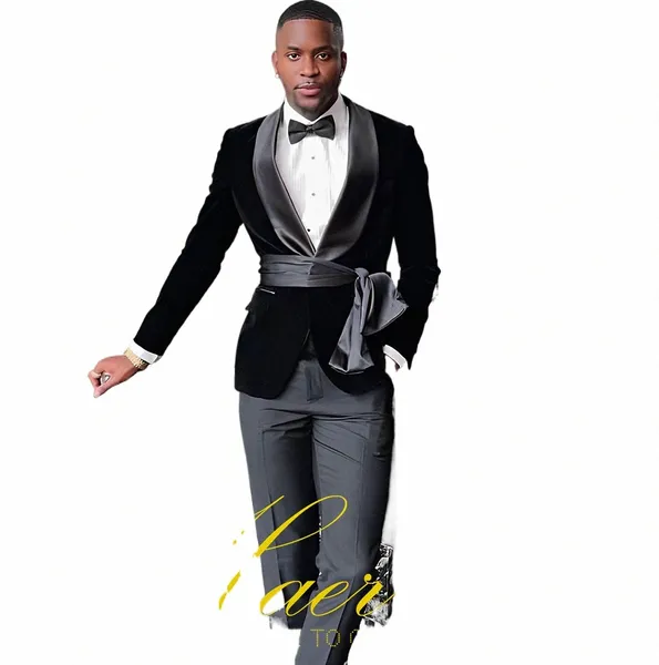 Черный мужской свадебный смокинг Veet костюм из двух частей куртка с шалевым воротником брюки формальный пиджак для жениха Y3RQ #