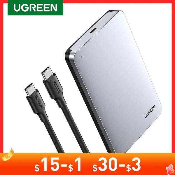 UGREEN Custodia per HDD 2.5 6Gbps SATA a USB C 3.1 Gen 2 Scatola per disco rigido esterno Custodia in alluminio HD per disco rigido Sata SSD Custodia per HDD 240322