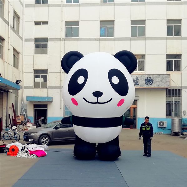 Preço de fábrica 6m 20 pés de altura balão inflável panda com luz para 2023 boate ou festa de casamento decoração de parque musical