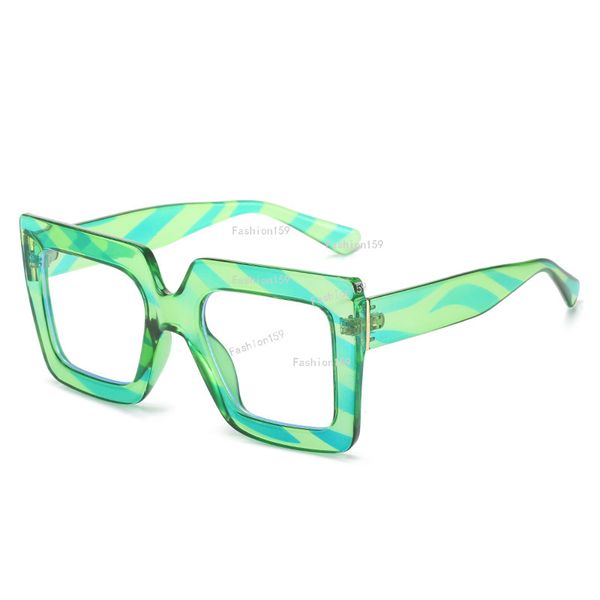 Blaulichtbrille mit großem Rahmen, Damenmode, dicke quadratische Computerbrille, einfache Rahmenbrille, klare Gläser