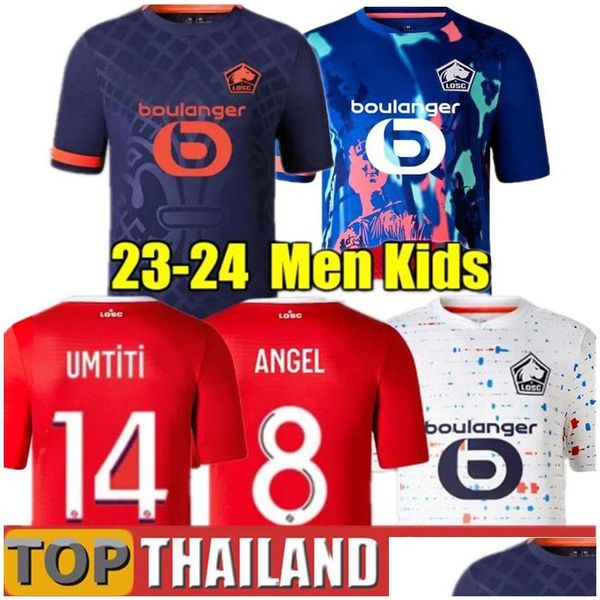 Camisas de futebol Losc Lille 23 24 14 Umtiti 8 Angel Cabella J David Yazici Ounas Camisa de futebol 2023 2024 Away Terceiro 3º Maillot Men Kid Otvld