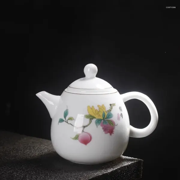 Conjunto de chá de chá chinês Conjunto de chá branco chinês Hight Hight Porcelain Copo de uma panela de 4 xícaras de cerveja pequena