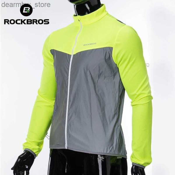 Bisiklet Ceketleri Rockbros Rüzgar geçirmez bisiklet ceketi erkek nefes alabilen bisiklet giyim bisiklet güvenlik ceketi yansıtıcı koşu rüzgar kırıcı bahar ve yaz24328