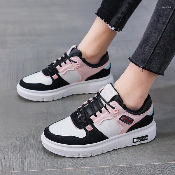 Casual Schuhe 2024 Frauen Turnschuhe Weiß Rosa Nette Reizende Mädchen Weibliche Student Tennis Plattform Wohnungen Damen Vulkanisieren