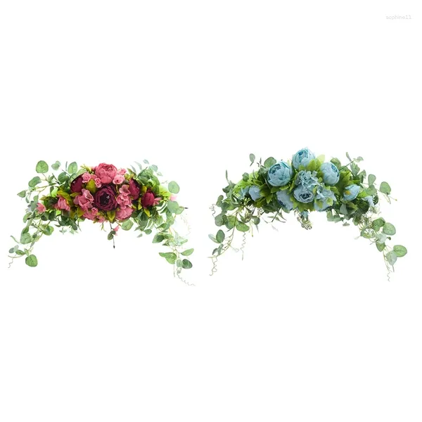 Fiori decorativi -Arro arco di ghirlande per nozze di peonia artificiale Arco di architravi per la parete appesa Decorazione per feste domestiche