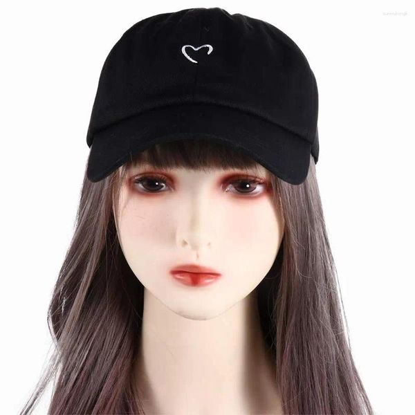 Berretti da baseball Cappello da donna in stile coreano Love Girl Baseball Snapback Coppia Cap Ricamo a cuore con visiera