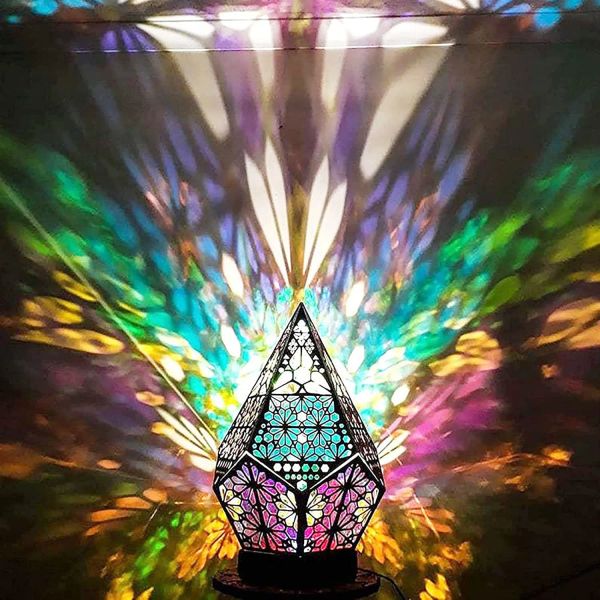 Almofada grande estrela polar lâmpada de assoalho madeira led night light artes artesanato colorido diamante boêmio luzes decorativas candeeiros mesa decoração casa