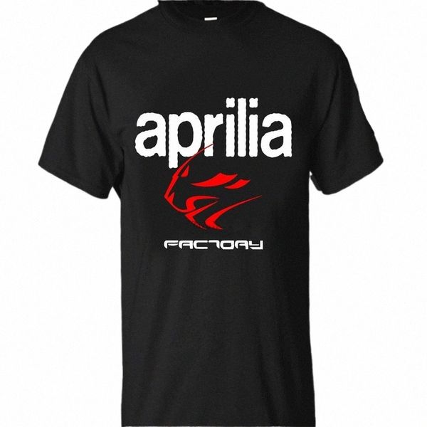 Neues Aprilia Factory Motorrad bedrucktes T-Shirt Herren Sz S 2XL COTT T-Shirt Männer Sommer FI T-Shirt Euro-Größe W2mv #