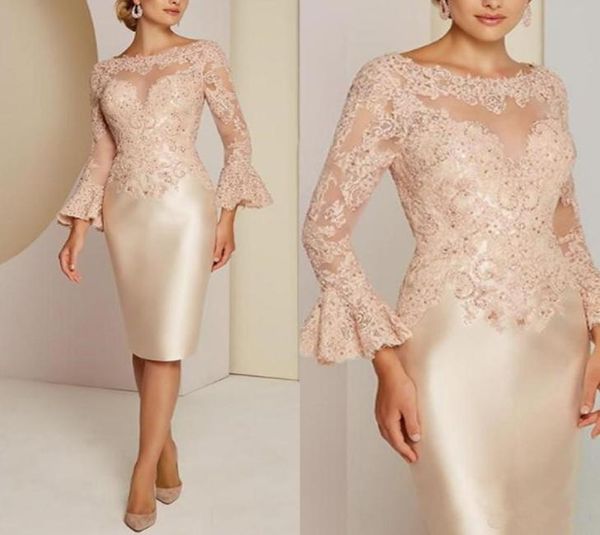 Clássico laço mãe da noiva vestidos de manga longa contas vestido de convidado de casamento personalizado feminino usar vestidos de noite plus size5926775