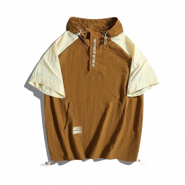 Neue Sommer Hoodie T-shirt Zip Up Sweat-shirt Streetwear Großhandel Kurzarm Oversize Logo Custom l6lt #