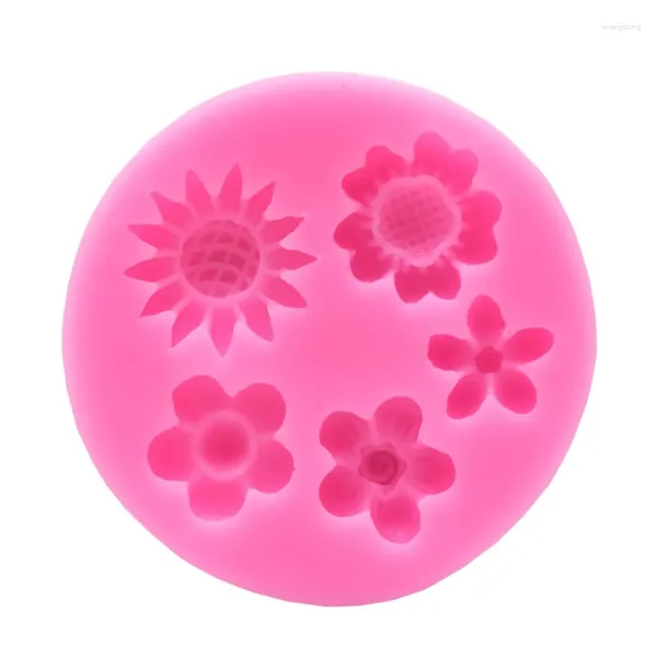 Moldes de cozimento -Girassol floret rosa crisântemo molde de silicone fondant decoração de bolo de chocolate