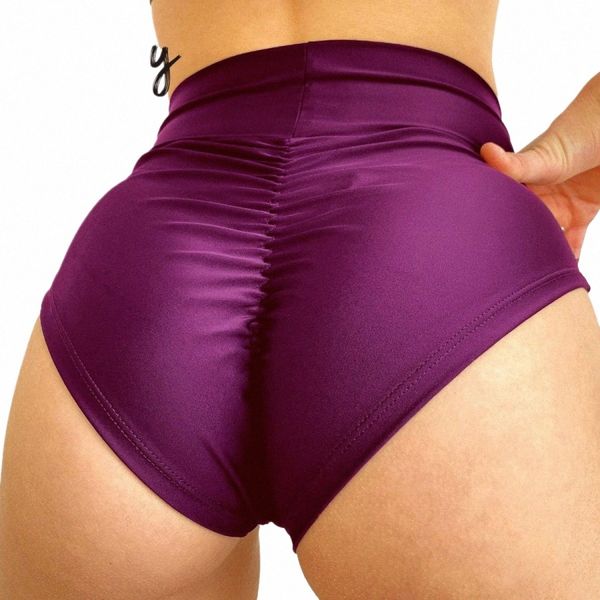 Mulheres Sexy Cintura Alta Workout Fitn Shorts Ruched Back Cheer Booty Dance Shorts Hips Push Up Hot Pants Pole Dancing Clubwear c60l #