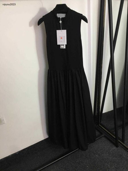 vestido designer mulheres marca roupas femininas verão moda logotipo decoração com meio zíper sem mangas senhoras vestido tamanho asiático S-L 28 de março