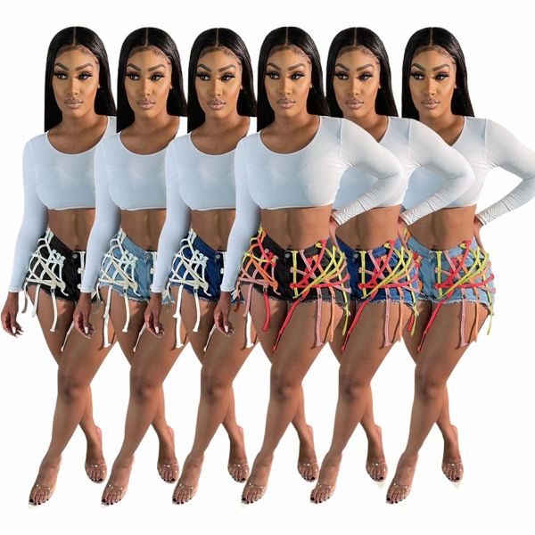 Sommer Sexy Frauen Shorts Elastische Dünne Bandage Y2K Streetwear Kleidung Heiße Hosen Fi Spicy Girl Denim Kurze Jeans 2024 h0vs #
