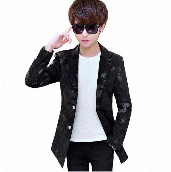 Hot 2021 Nuovo Fi maschile da nightclub Magician Suit Waite Bar Custer Costumes Black Jacket Giacca Tide Blazer Top abbigliamento A6FP#