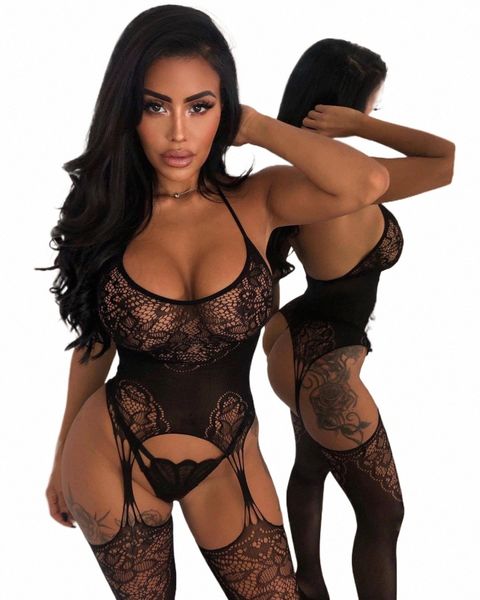 Plus Size Bodystockings Lingerie Sexy Outfit Mulheres Erótico Preto Bodysuit Roupa Interior Porn Catsuit Crotchl Lenceria Sexual Mujer j9QN #