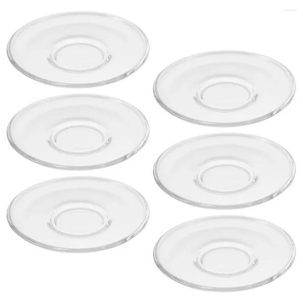 Tazze Piattini 6 pezzi Piatti per riporre snack Tappetino per tazza da tavolo Decorazioni per tavolini Sottobicchieri decorativi Tappetini Piatti rotondi in vetro