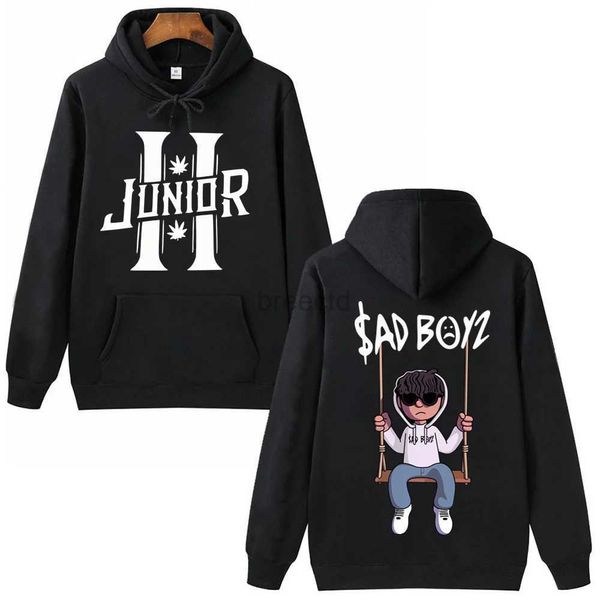 Felpe con cappuccio da uomo Felpe Junior H Sad Boyz Felpa con cappuccio Uomo Donna Harajuku Hip Hop Pullover Top Felpa Fan della musica Regalo 24328