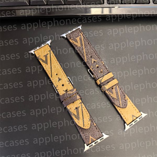 Für Apple Watch Band Designer Apple Watch Serie 8 9 4 5 6 7 Ultra-Bänder L 49 mm 38 mm 42 mm 44 mm 45 mm Armband PU-Leder klassisches Monogramm-Armband ap Watch Smart Straps