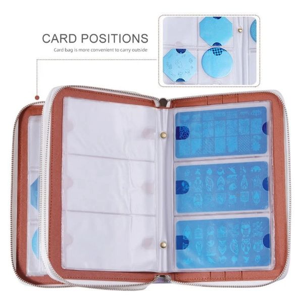 2024 20/32 slot Holographics Stamping Plate Case Nail Art Stamp Card Bag Piastra in acciaio Album Stamping Template Storage Bag