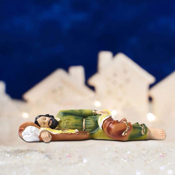 Miniature Statua di San Giuseppe addormentato Regalo religioso cattolico Figurina Antica Piccola scatola di gioielli Custodia per organizzatore Decorazioni per la casa