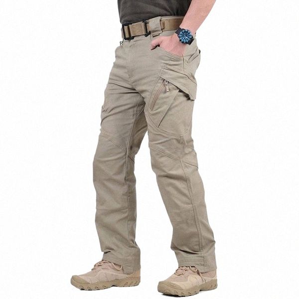 Tacvasen IX9 City Pantaloni tattici Mens Multi tasche Pantaloni cargo militari da combattimento Cott Pant SWAT Army Pantaloni casual Pantaloni da escursione D96I #
