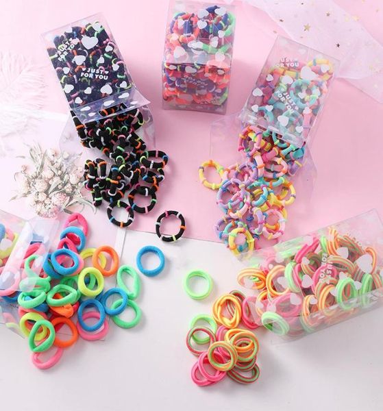 50PCSLot 3CM Kinder Kleine Elastische Gummibänder Candy Farbe Haargummi Für Mädchen Kinder Pferdeschwanz Halter Nette Baby haar Zubehör9003572