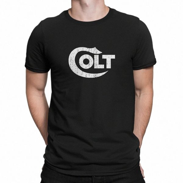 Colt Firearms Мужские футболки Smith Cool W Винтажная футболка с коротким рукавом и круглым воротником Футболка 100% Cott Уникальные топы H0mF #