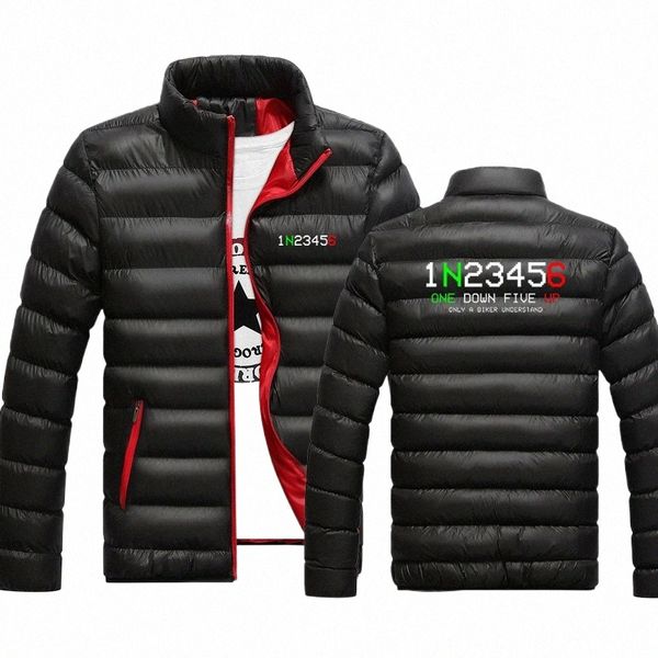 Herren Cott-gepolsterte Jacken Biker 1N23456 Motorrad Beliebte Herbst Winter Herren Warme winddichte Stehkragen FI-Mäntel P79W #